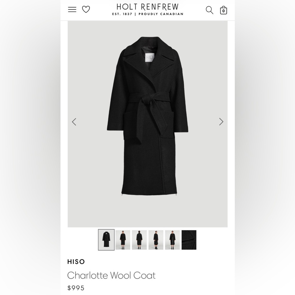 HISO Black Wool Coat